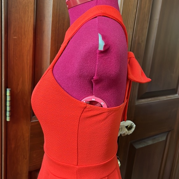 Just me Dress mini skater style Halter dress sleeveless Orange NWOT Sz S - Picture 7 of 14